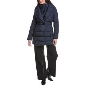 Kenneth Cole Womens  Powder-Touch Puffer Coat, Blue